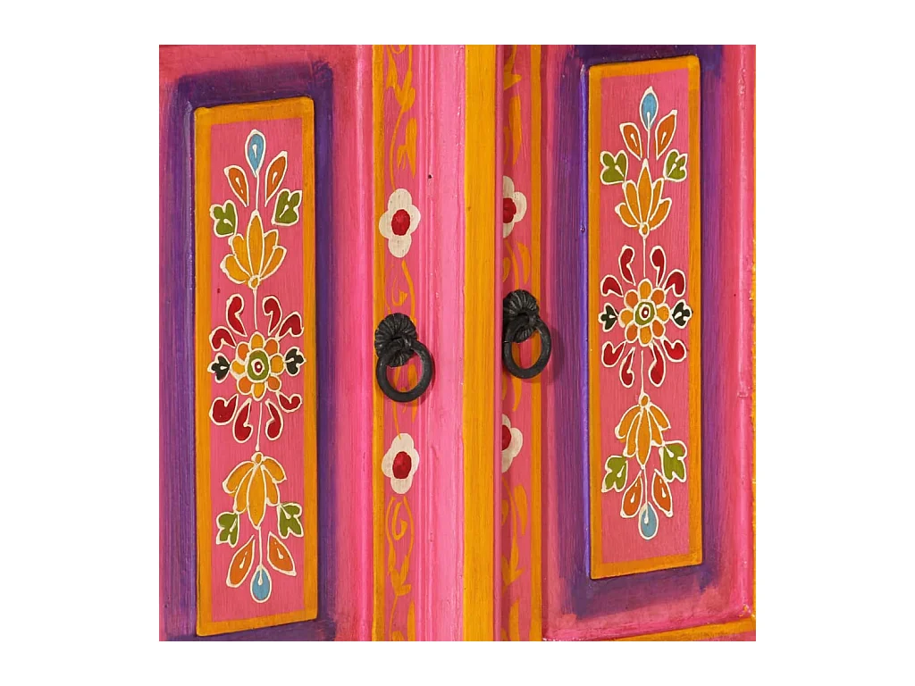 Mørke  Meuble TV rose 110x30x40 cm bois massif de manguier