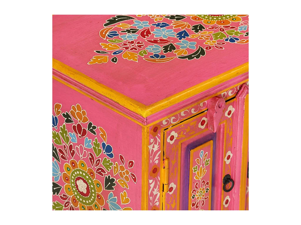 Mørke  Meuble TV rose 110x30x40 cm bois massif de manguier