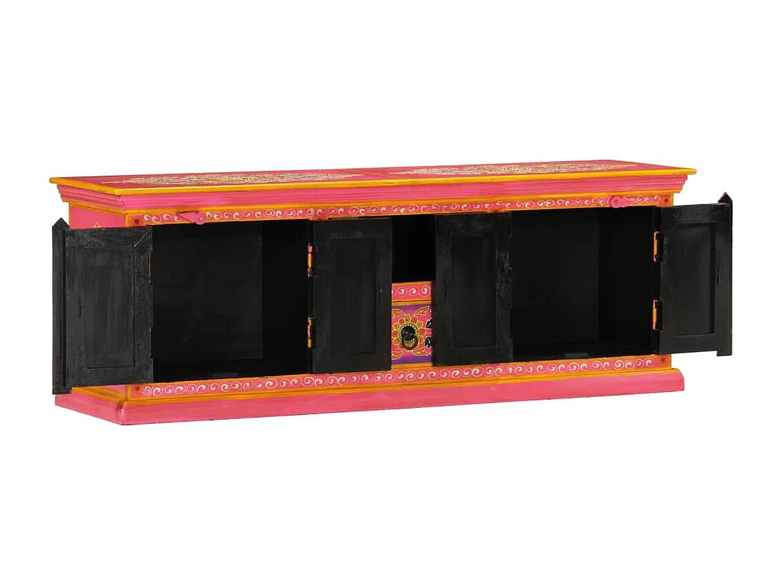 Mørke  Mueble de TV madera maciza de mango rosa 110x30x40 cm
