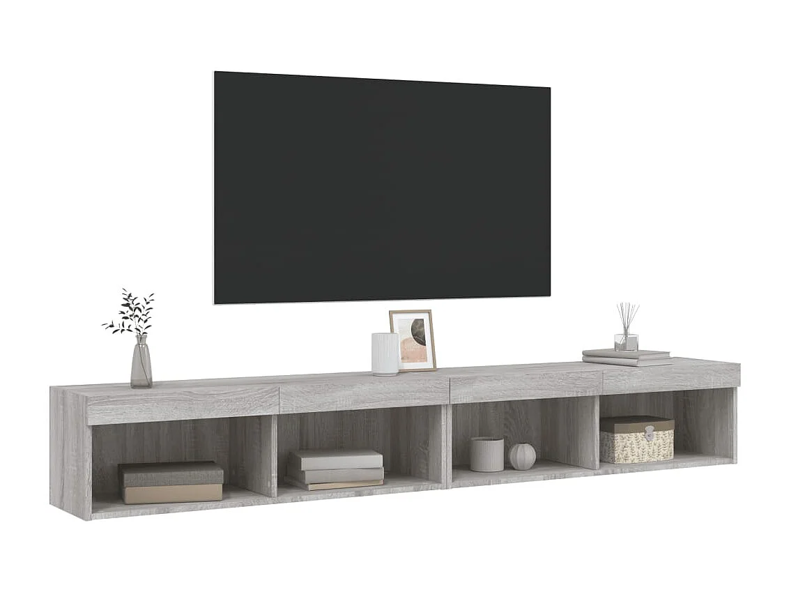 Mano  Meubles TV avec lumières LED 2 pcs sonoma gris 100x30x30 cm