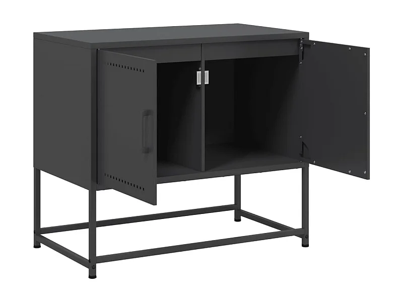 Cerlan  Meuble TV noir 68,5x39x60,5 cm acier