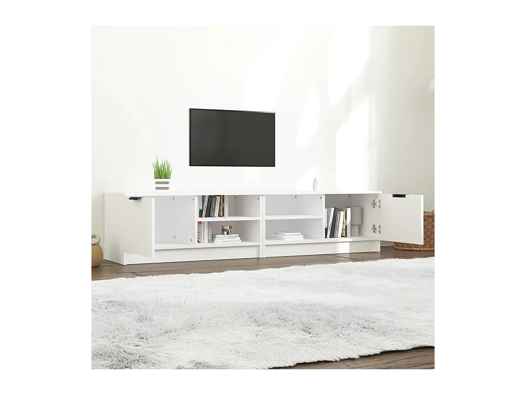 Bryvra  Tv-meubels 2 st 80x35x36,5 cm bewerkt hout wit