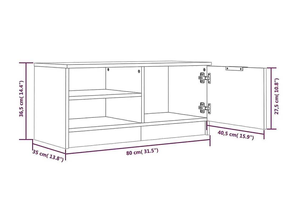 Bryvra  Meubles TV 2 pcs Blanc 80x35x36,5 cm Bois d'ingénierie