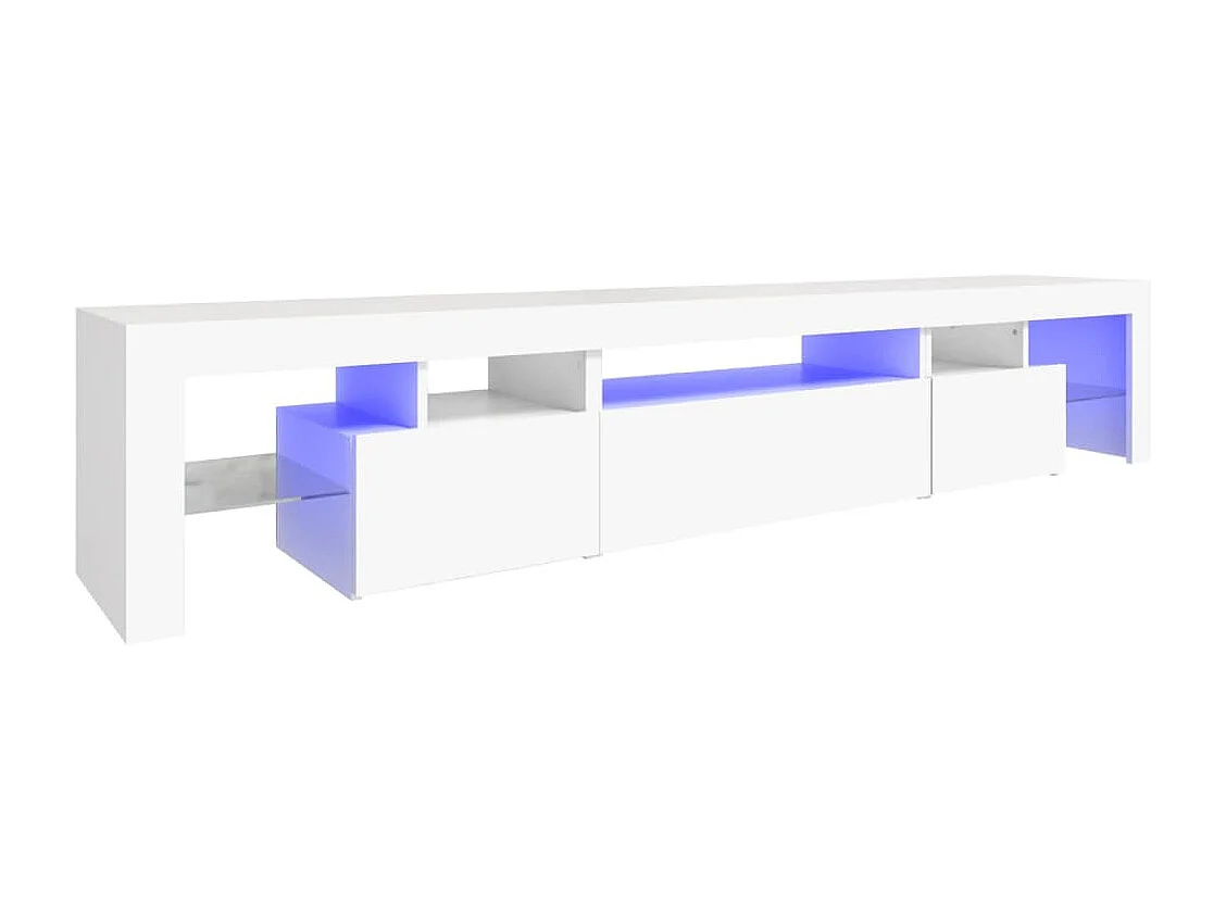 Tahlequah  Meuble TV avec lumières LED Blanc 215x36,5x40 cm
