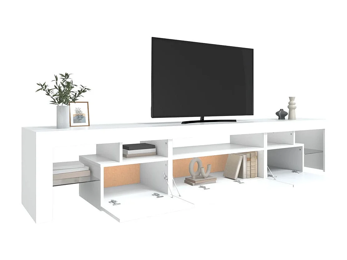 Tahlequah  Meuble TV avec lumières LED Blanc 215x36,5x40 cm
