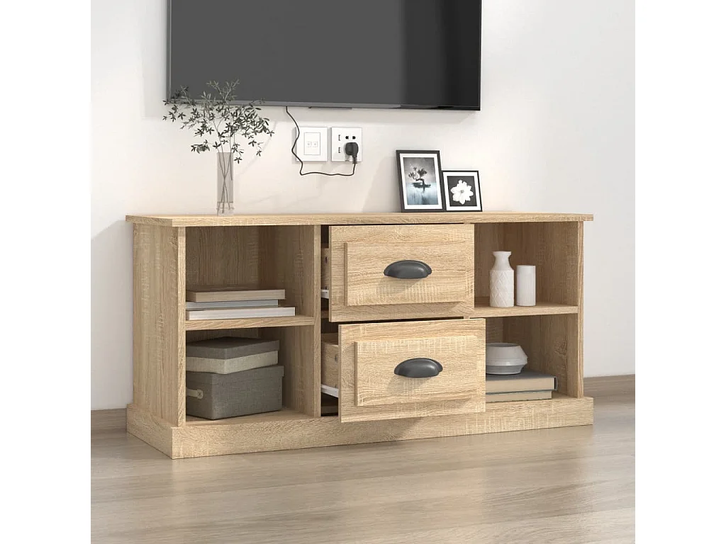 Dralinor  Mueble para TV madera contrachapada roble Sonoma 99,5x35,5x48cm