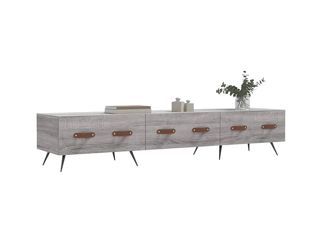Tjorlin  Meuble TV sonoma gris 150x36x30 cm bois d'ingénierie