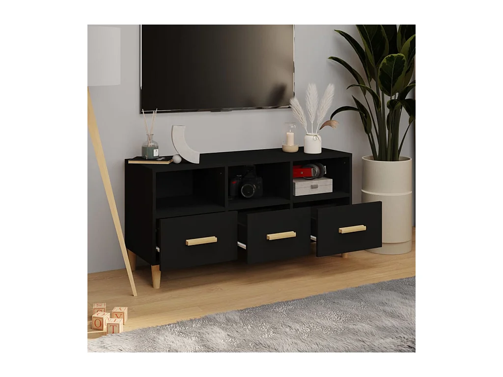 Sophie-Françoise  Meuble TV Blanc 102x36x50 cm Bois d'ingénierie