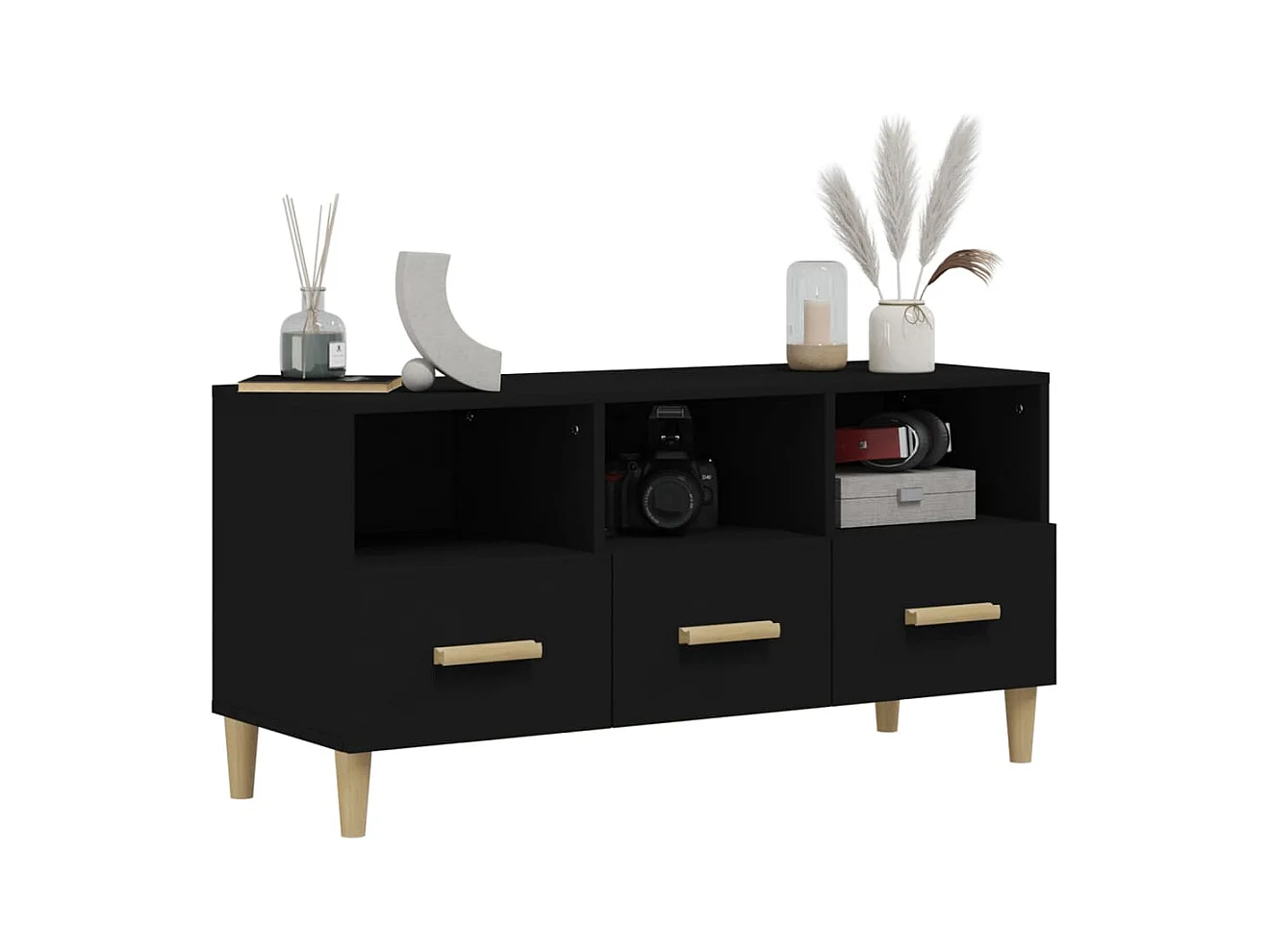 Sophie-Françoise  Meuble TV Blanc 102x36x50 cm Bois d'ingénierie