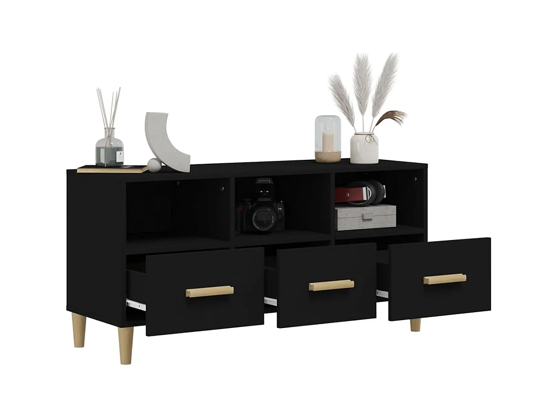 Sophie-Françoise  Meuble TV Blanc 102x36x50 cm Bois d'ingénierie