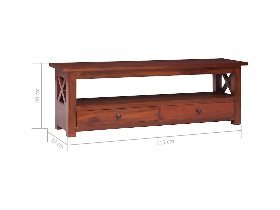 Tamaqua  Meuble TV Marron 115x30x40 cm Bois d'acajou massif