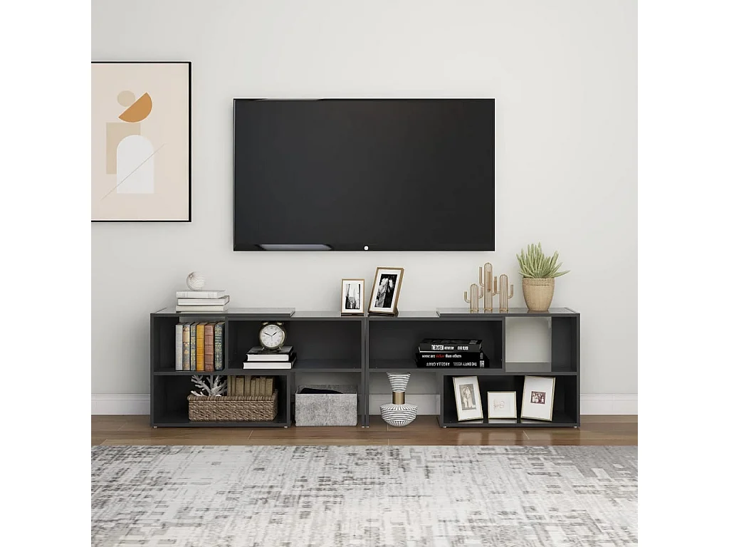 Dalia  Meuble TV Gris 149x30x52 cm Bois d'ingénierie