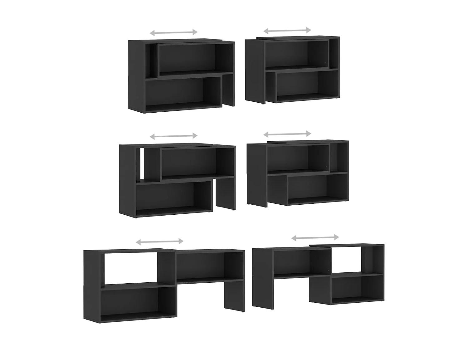 Dalia  Meuble TV Gris 149x30x52 cm Bois d'ingénierie