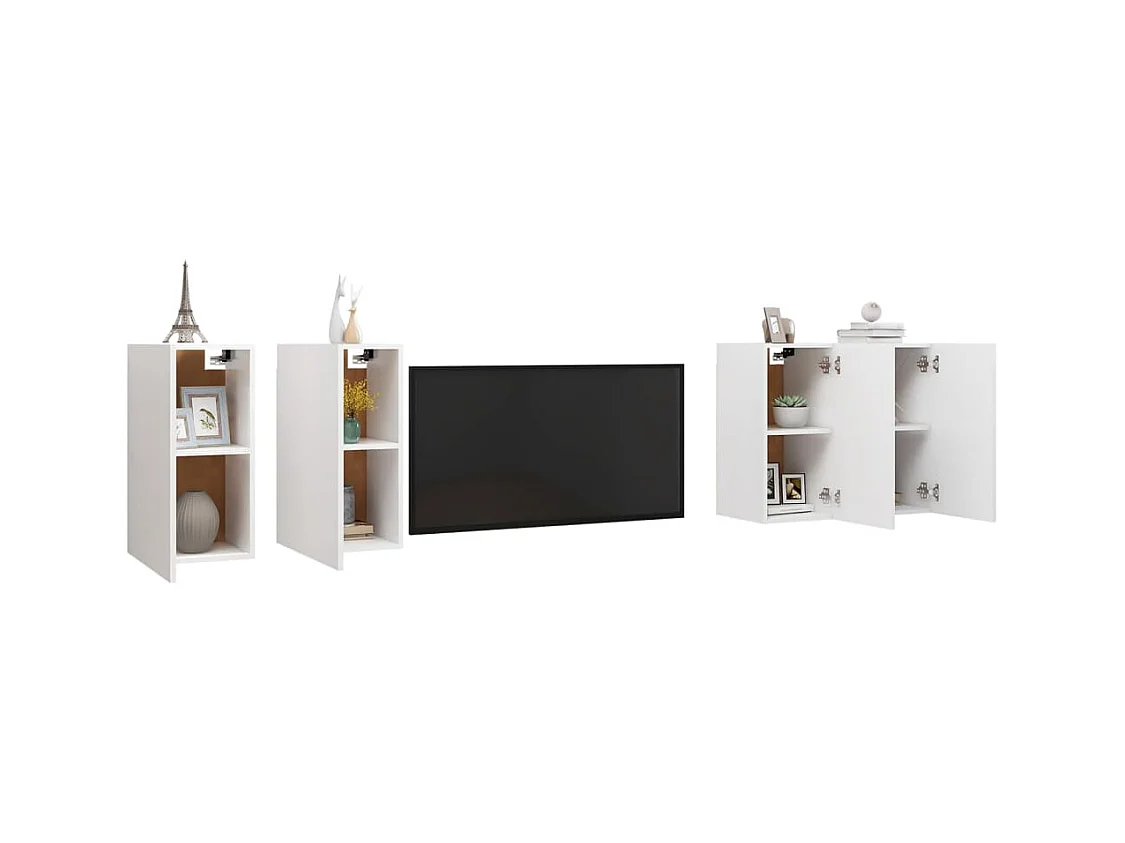 Lea  Meubles TV 4 pcs Blanc 30,5x30x60 cm Bois d'ingénierie