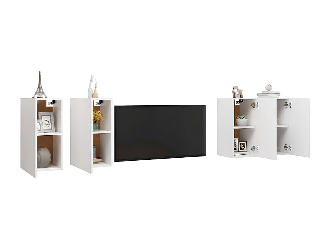 Lea  Meubles TV 4 pcs Blanc 30,5x30x60 cm Bois d'ingénierie