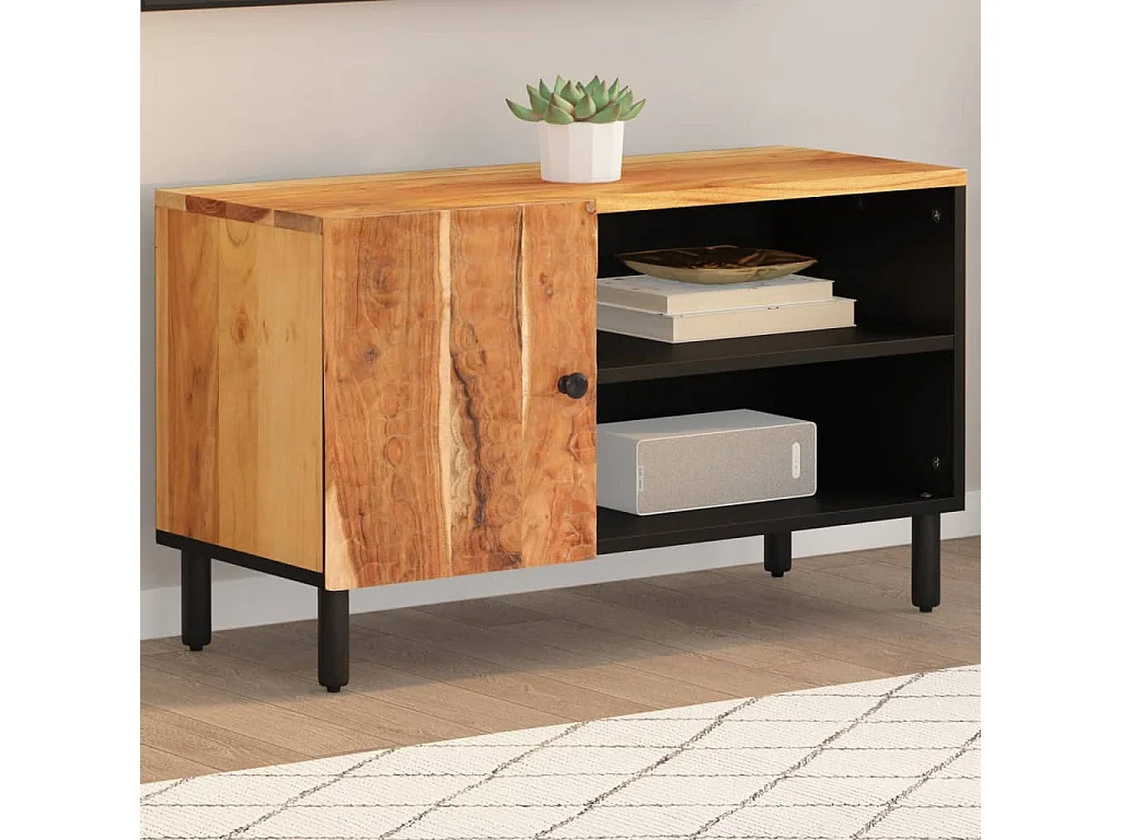 Mjolen  Meuble TV 80x33x46 cm bois d'acacia massif