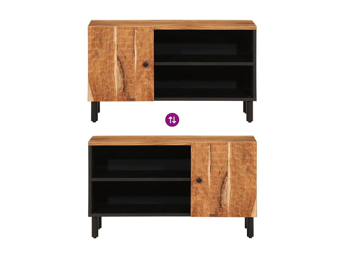 Mjolen  Meuble TV 80x33x46 cm bois d'acacia massif