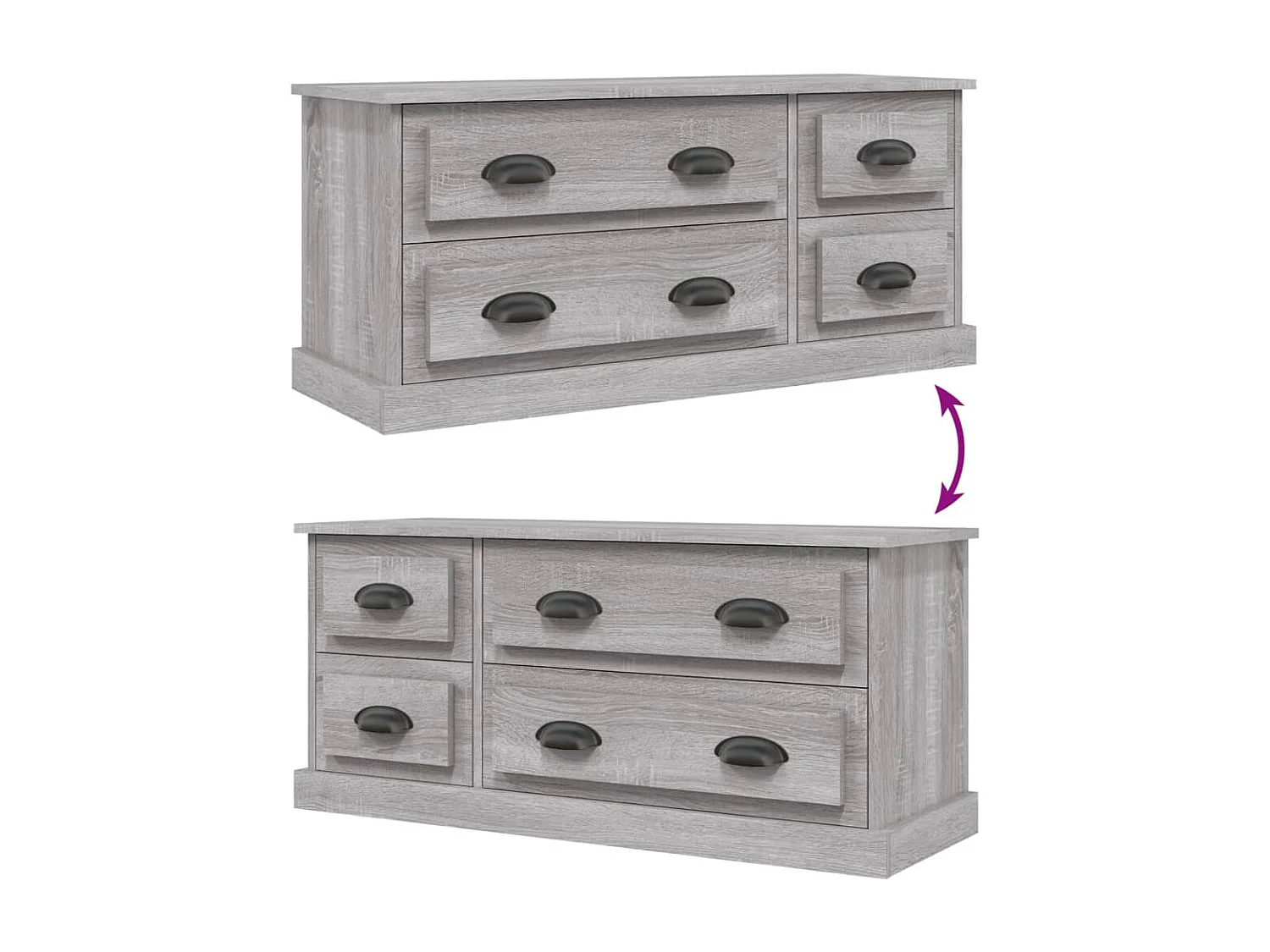 Joeri  Tv-meubel 100x35,5x45 cm bewerkt hout grijs sonoma eikenkleurig