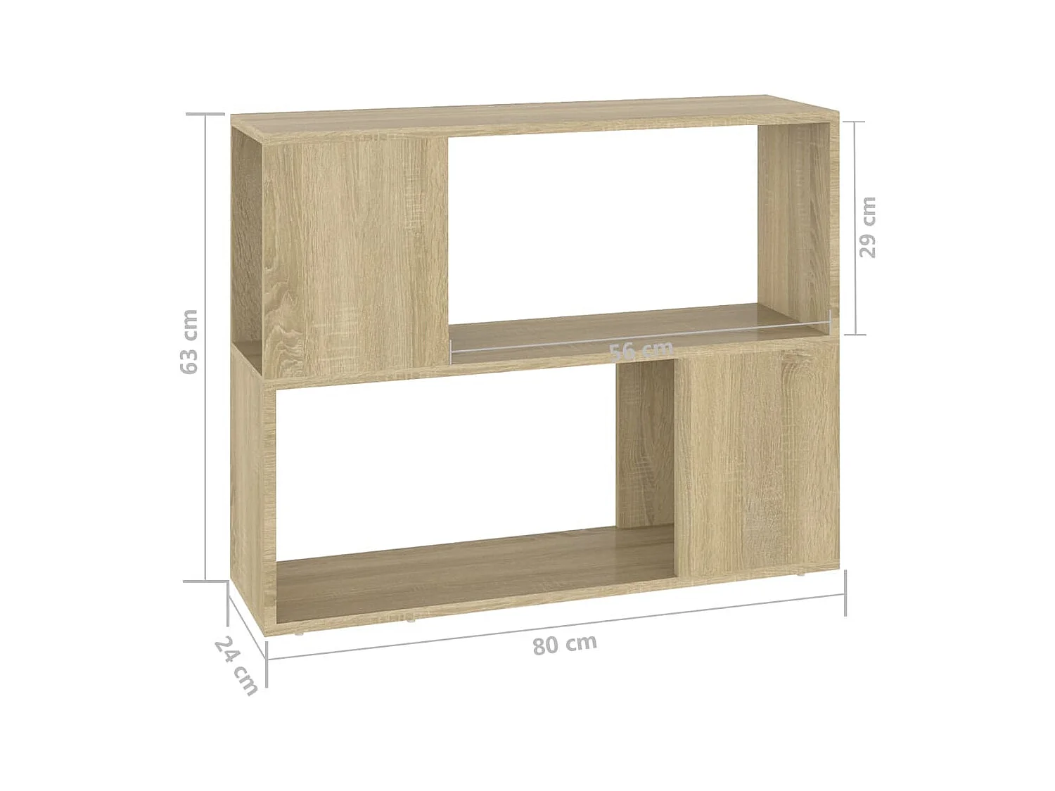 Norman  Meuble TV Chêne sonoma 80x24x63 cm Bois d'ingénierie