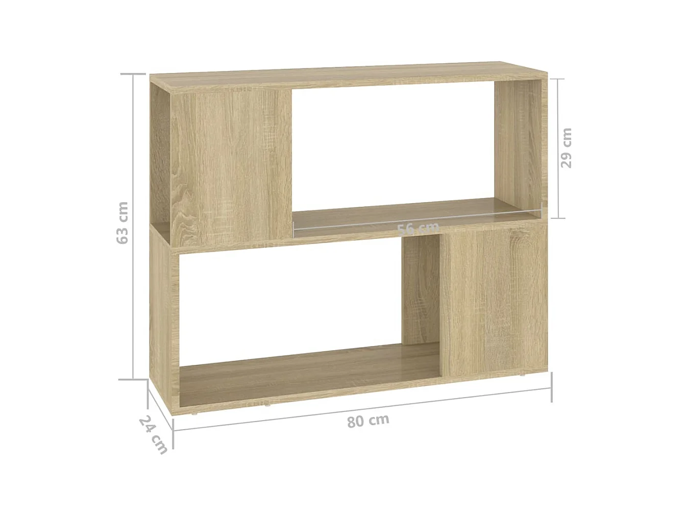 Norman  Meuble TV Chêne sonoma 80x24x63 cm Bois d'ingénierie