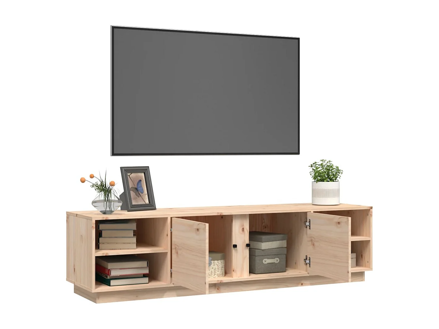 Renira  Mueble de TV de madera maciza de pino 156x40x40 cm