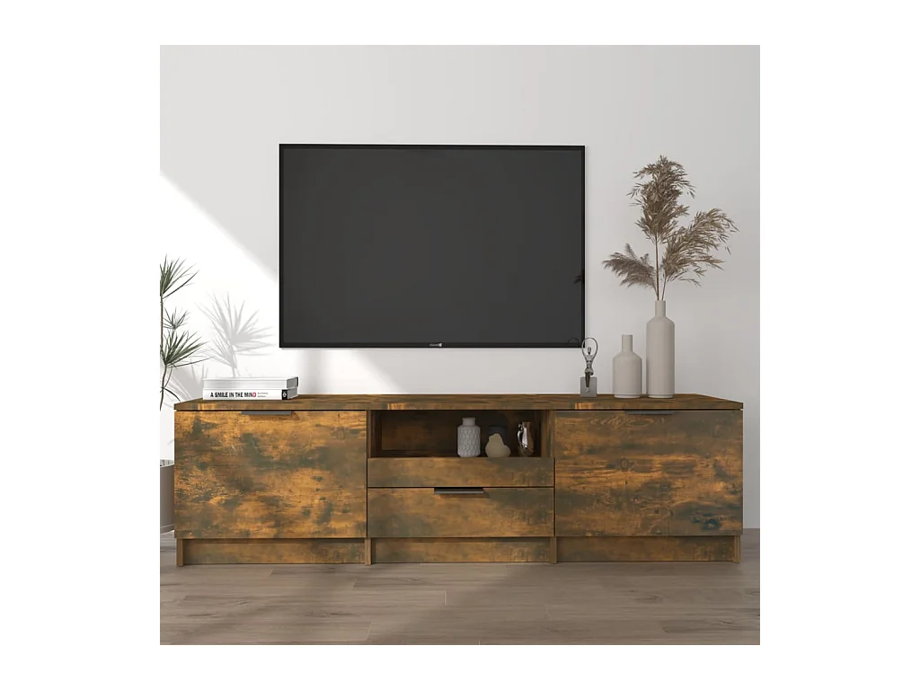 Waldor  Tv-meubel 140x35x40 cm bewerkt hout gerookt eikenkleurig