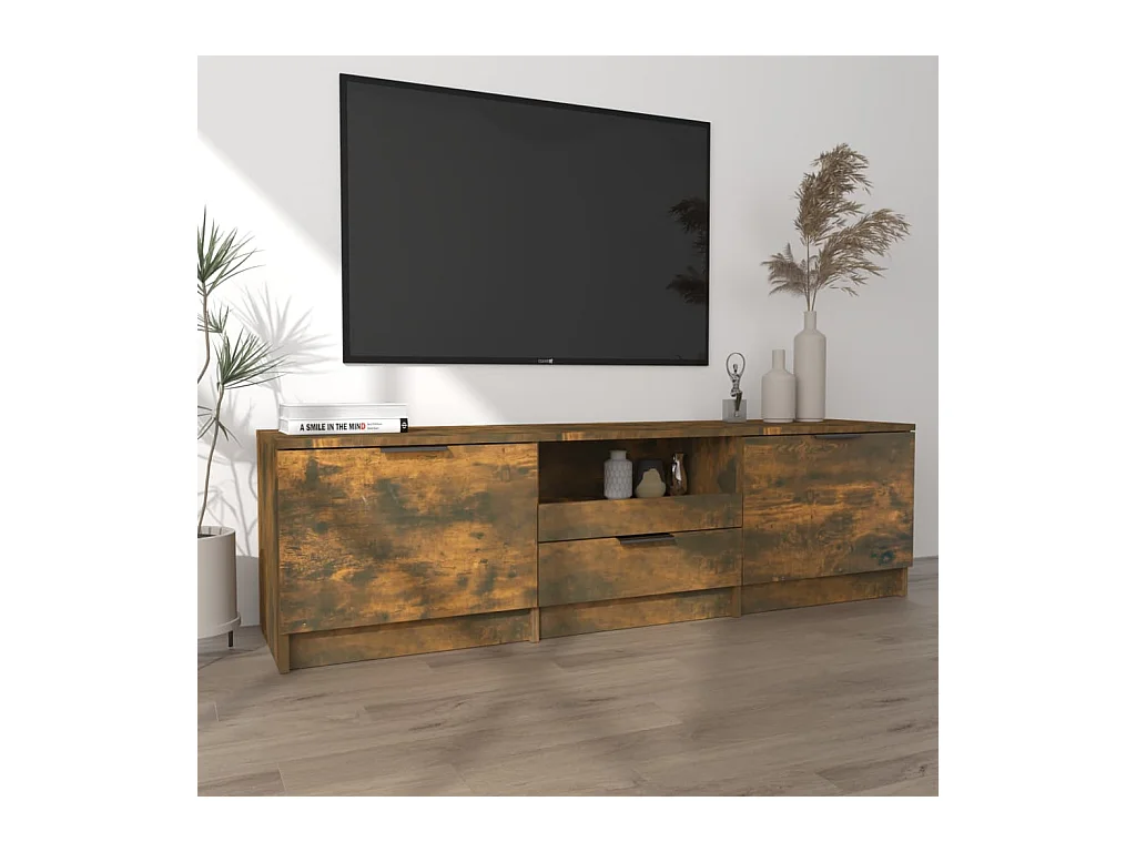 Waldor  Tv-meubel 140x35x40 cm bewerkt hout gerookt eikenkleurig