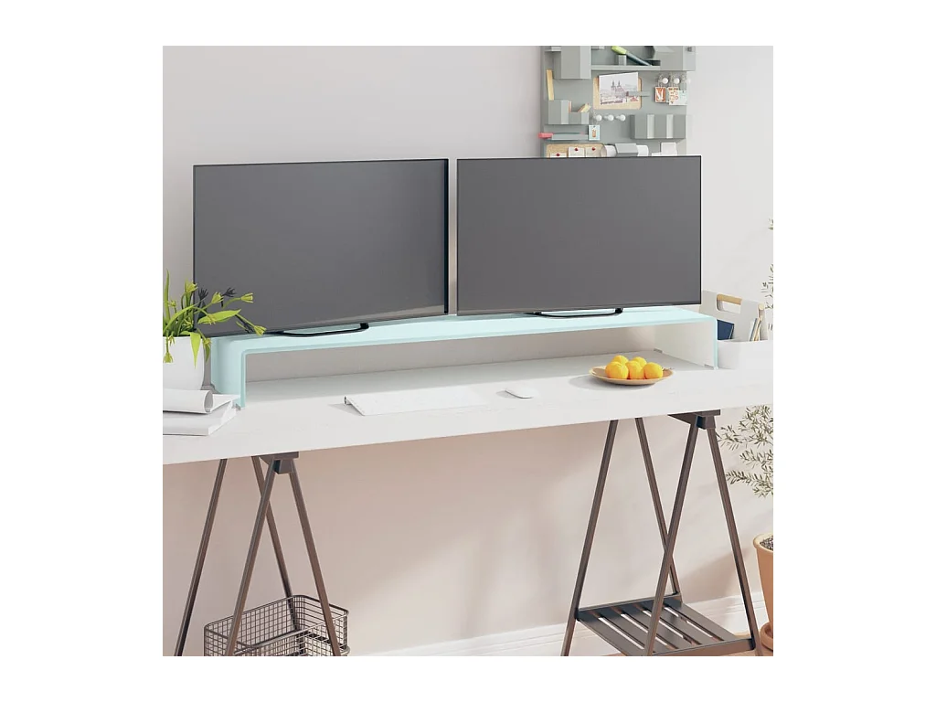 Fall River  Meuble TV/Support pour moniteur 120x30x13 cm verre vert