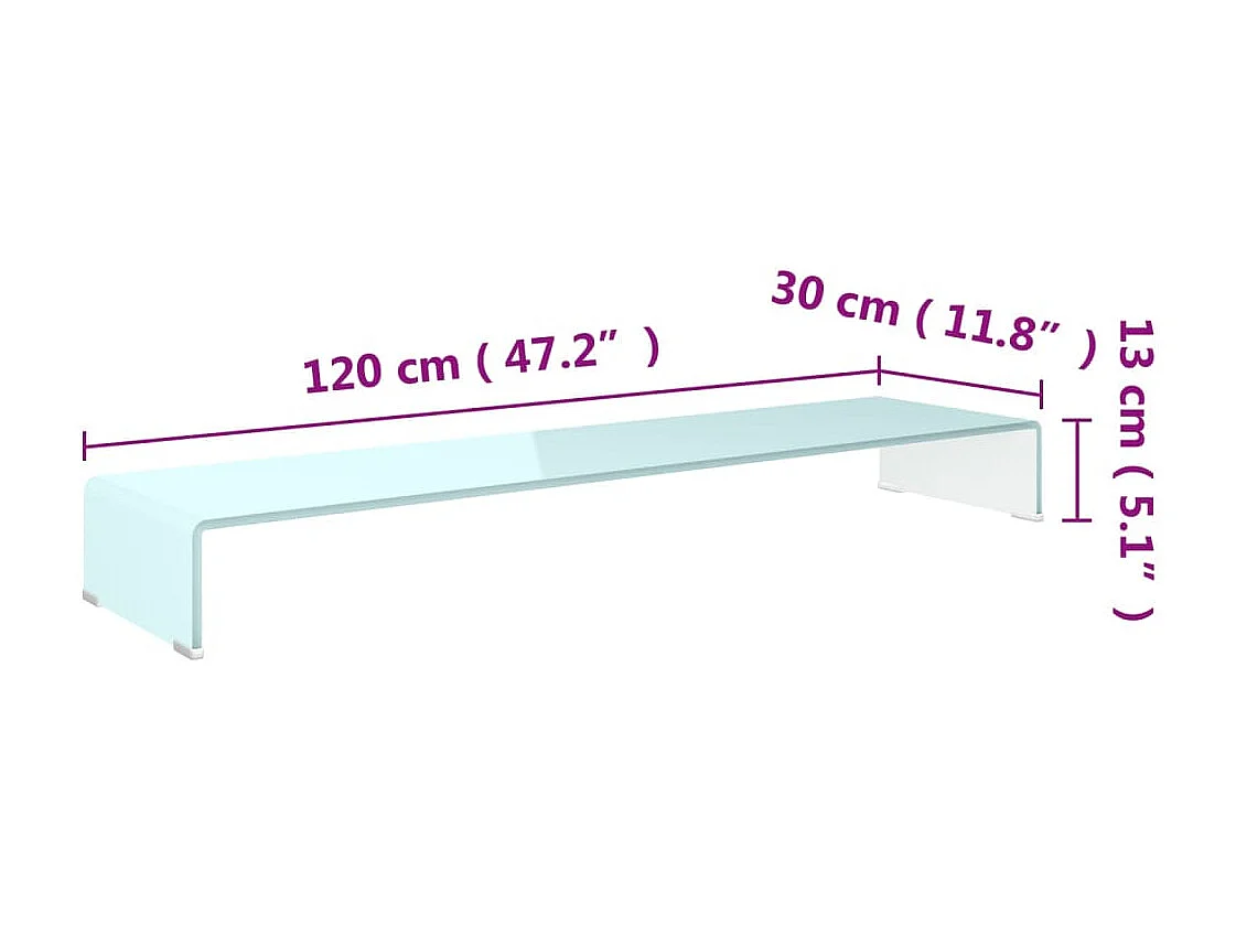 Fall River  Meuble TV/Support pour moniteur 120x30x13 cm verre vert
