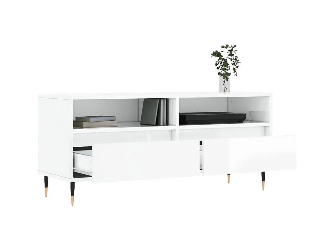 Milo  Tv-meubel 100x34,5x44,5 cm bewerkt hout hoogglans wit