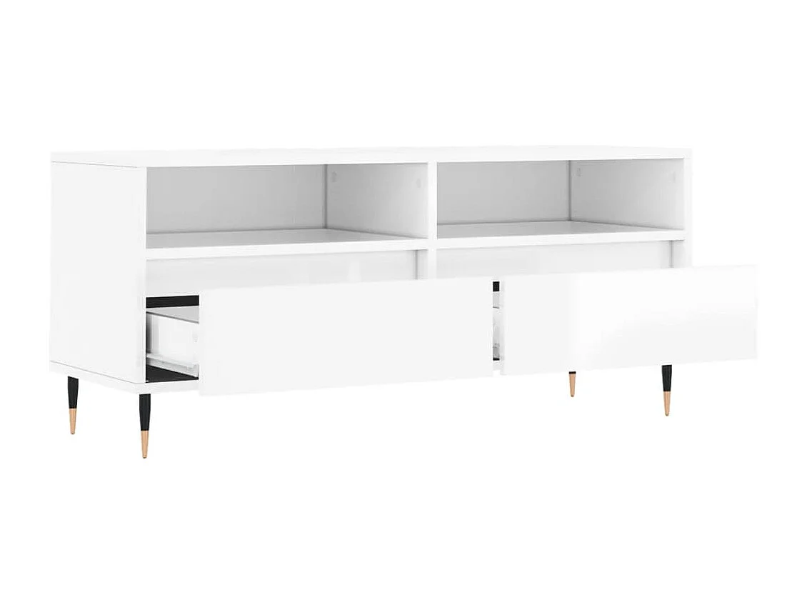 Milo  Tv-meubel 100x34,5x44,5 cm bewerkt hout hoogglans wit