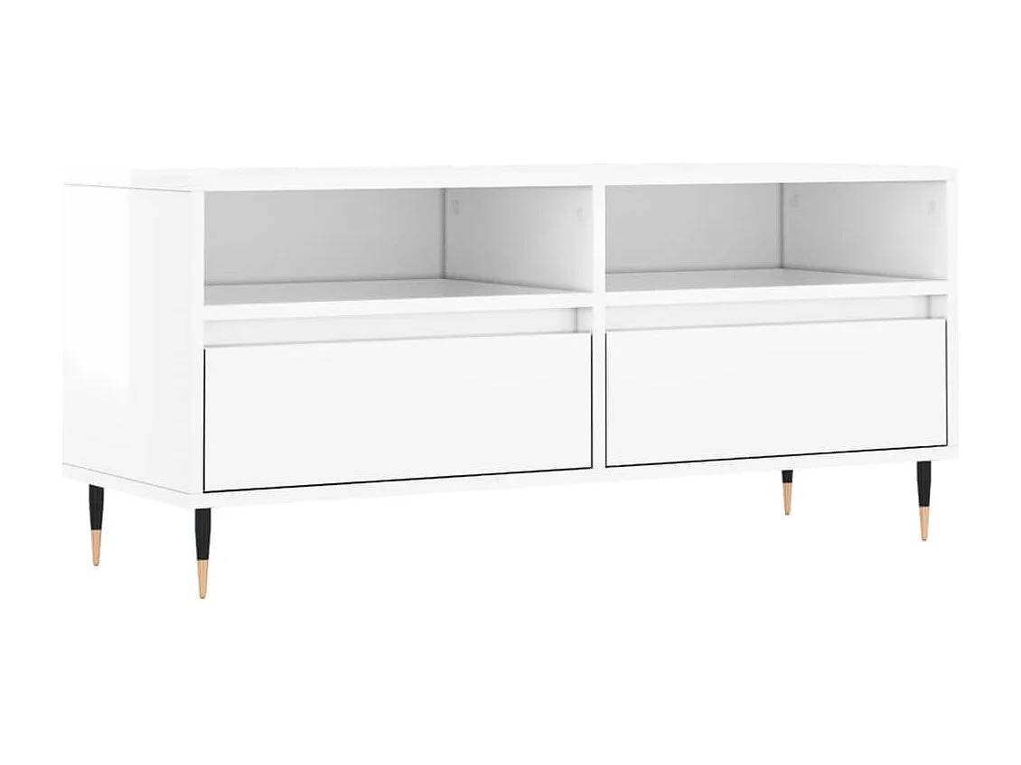 Milo  Meuble TV blanc brillant 100x34,5x44,5 cm bois d'ingénierie
