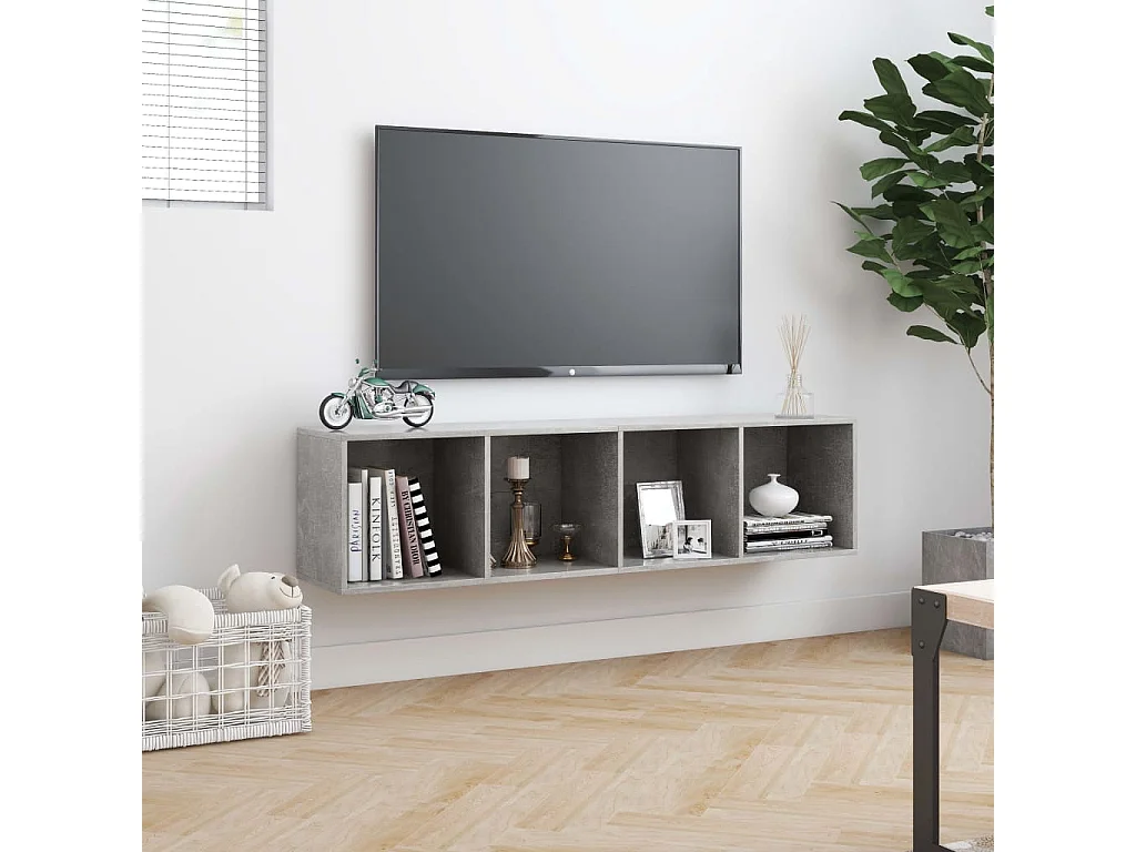 Thorben  Boekenkast/tv-meubel 143x30x36 cm betongrijs