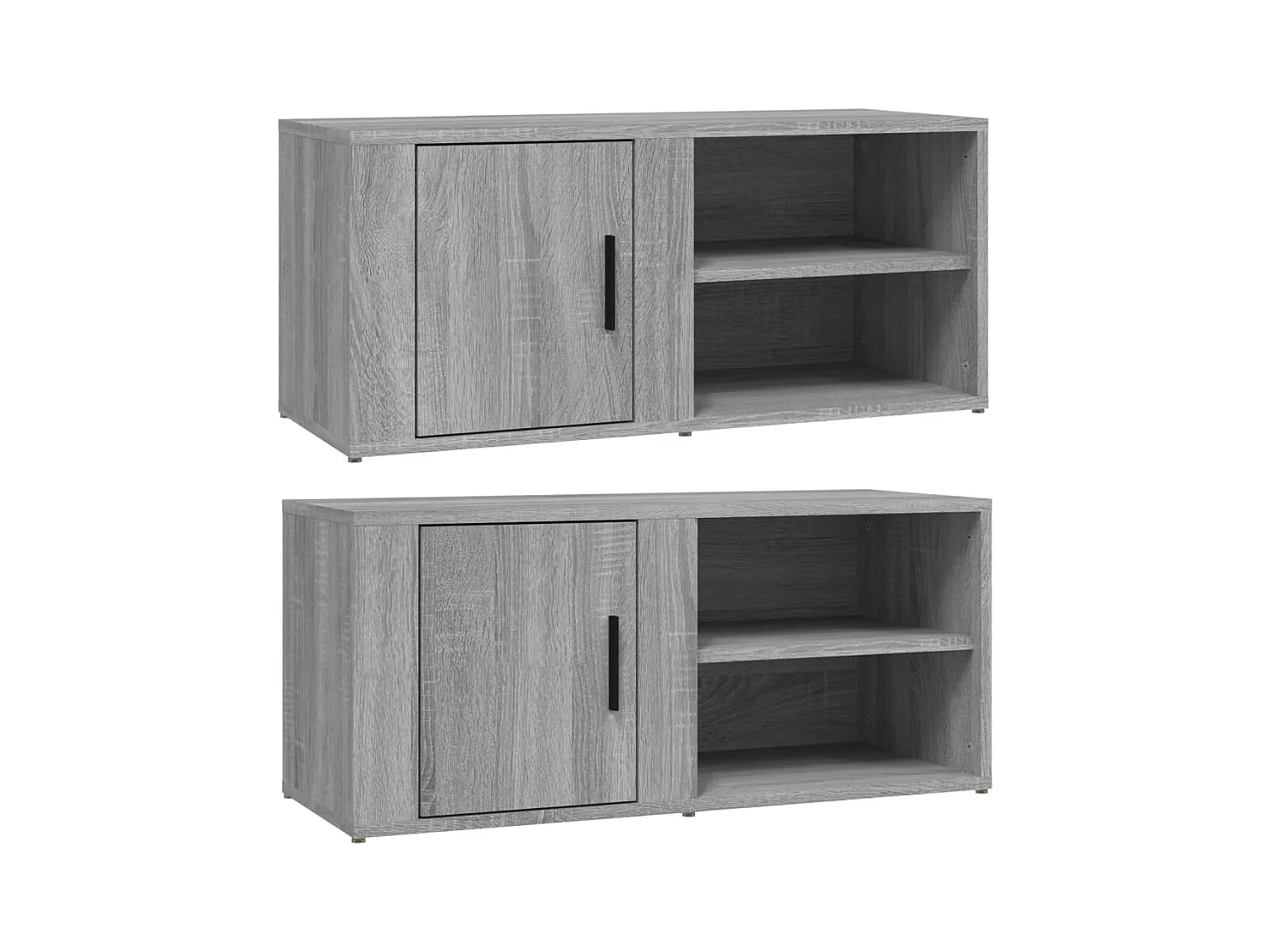 Arnaldo  Tv-meubels 2 st 80x31,5x36 cm bewerkt hout grijs sonoma eiken
