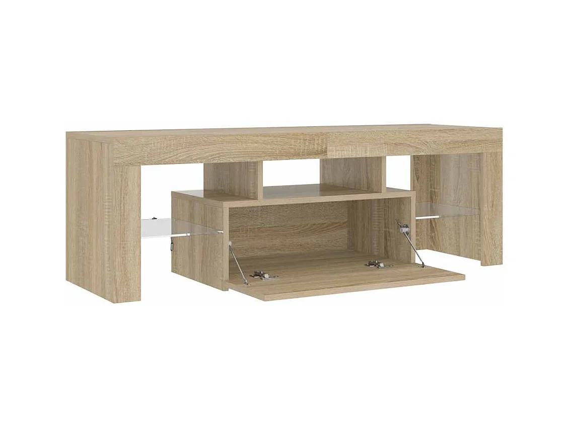 Aiden  Mueble de TV con luces LED roble Sonoma 120x35x40 cm