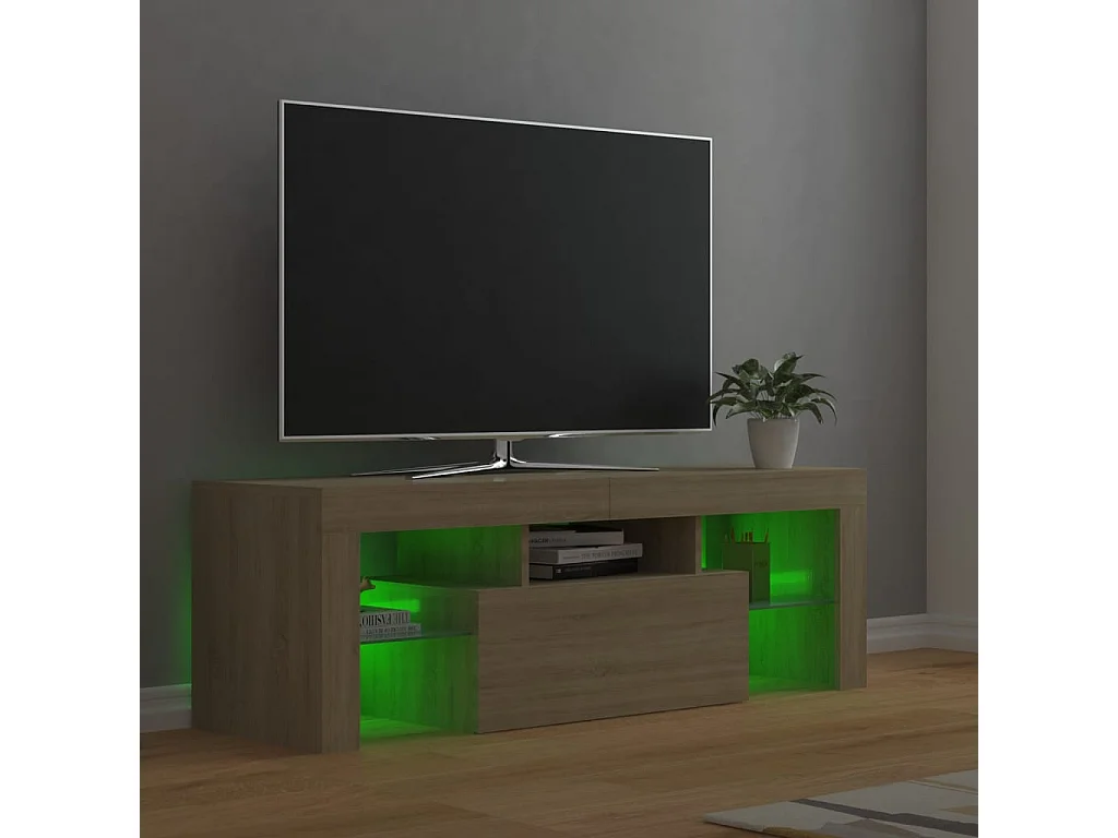 Aiden  Meuble TV avec lumières LED chêne sonoma 120x35x40 cm