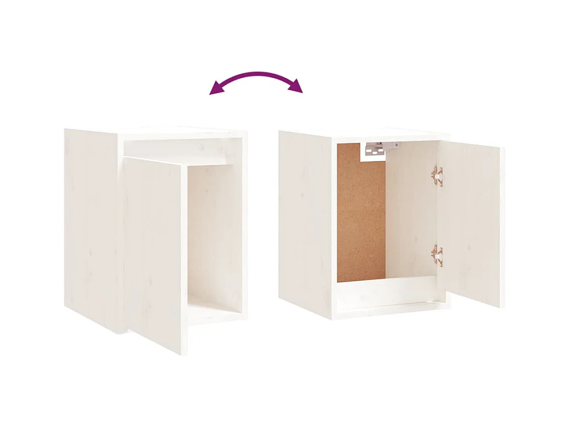 Keegan  Meubles TV 8 pcs Blanc Bois massif de pin