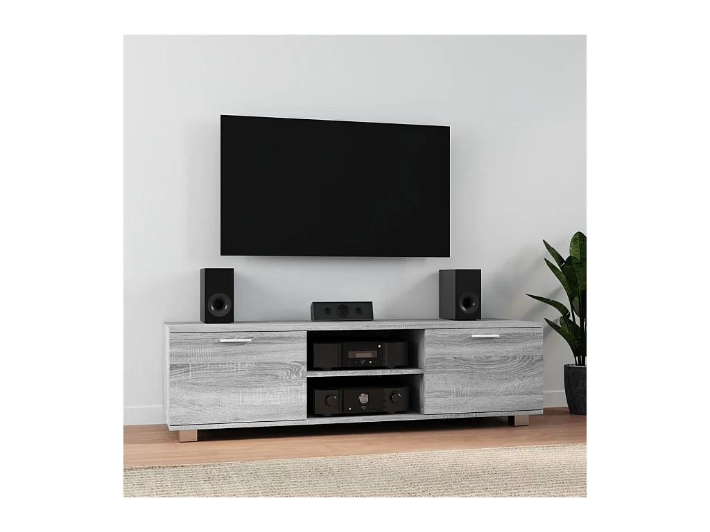 Stuarts Draft  Meuble TV Sonoma gris 140x40,5x35 cm Bois d'ingénierie