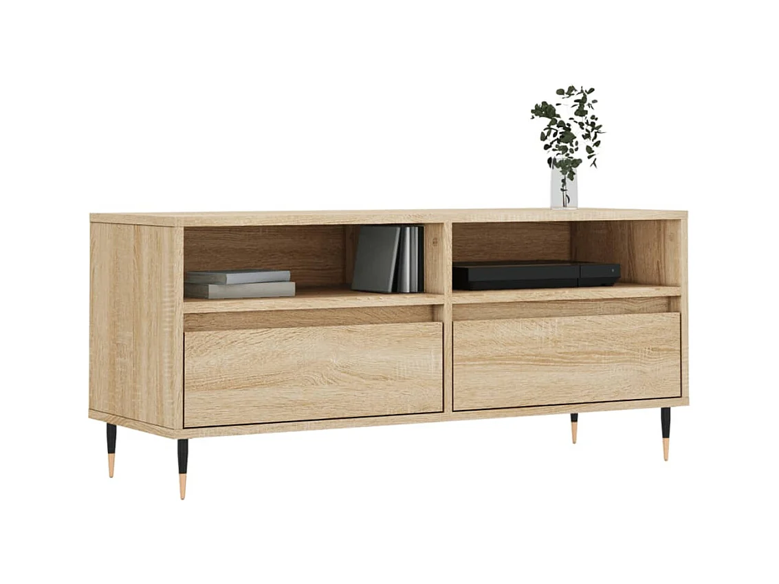 Milo  Meuble TV chêne sonoma 100x34,5x44,5 cm bois d'ingénierie