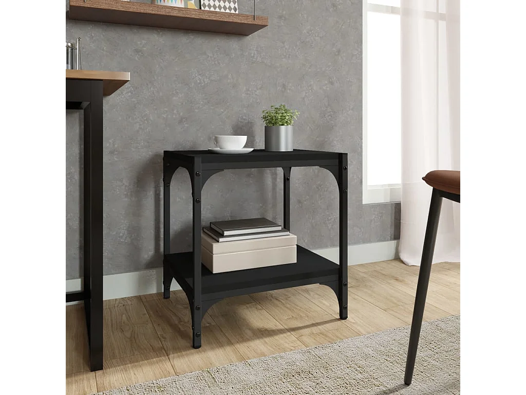 Foster City  Tv-meubel 40x33x41 cm bewerkt hout en staal zwart