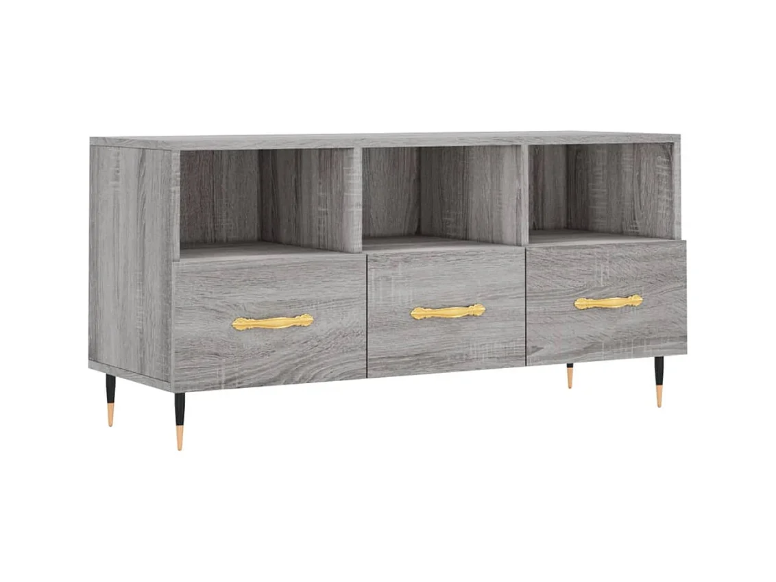 Ravy  Meuble TV sonoma gris 102x36x50 cm bois d'ingénierie