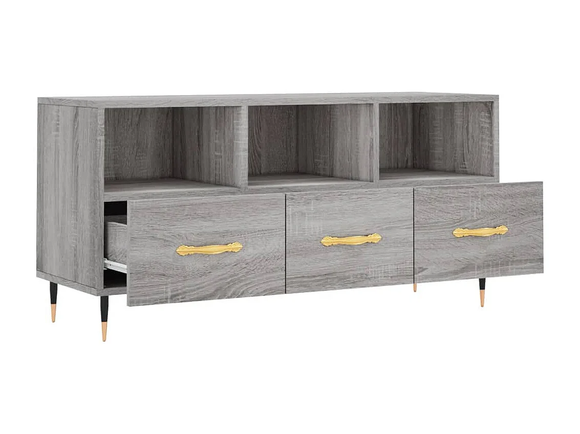 Ravy  Meuble TV sonoma gris 102x36x50 cm bois d'ingénierie