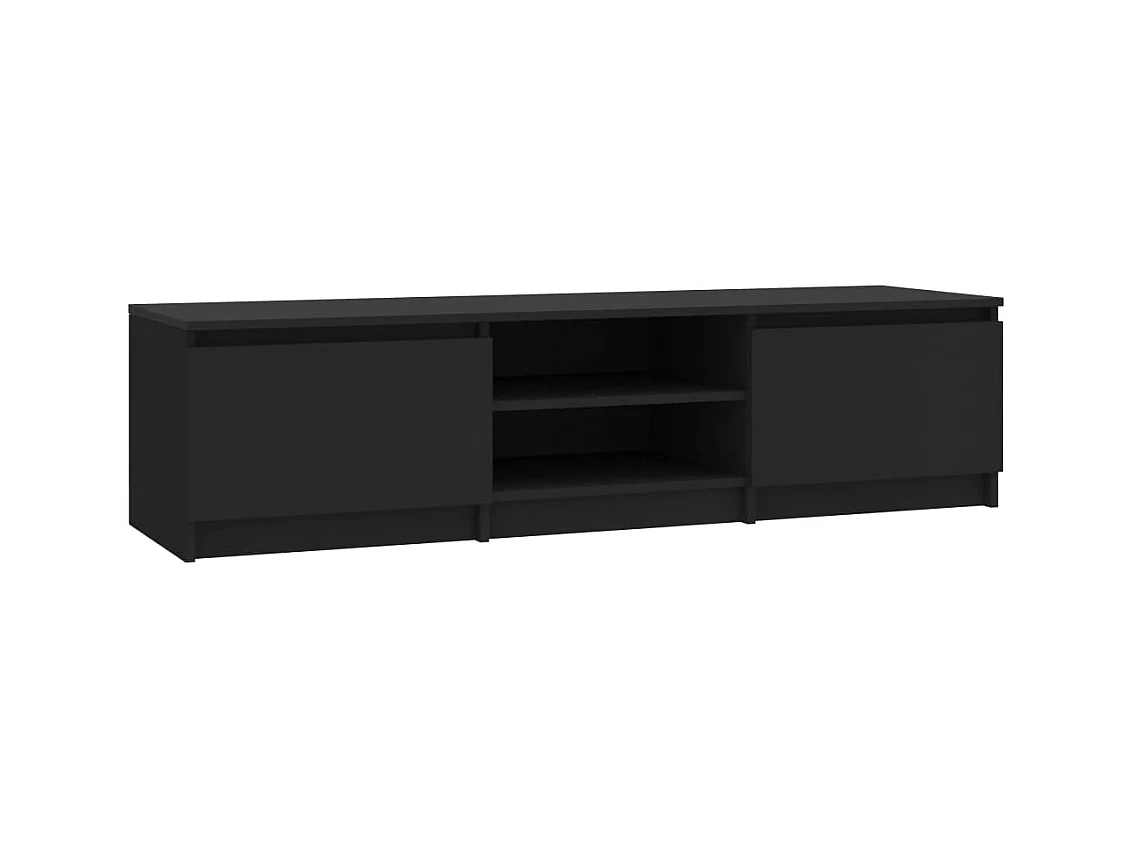Kingman  Meuble TV Noir 140x40x35,5 cm Bois d'ingénierie