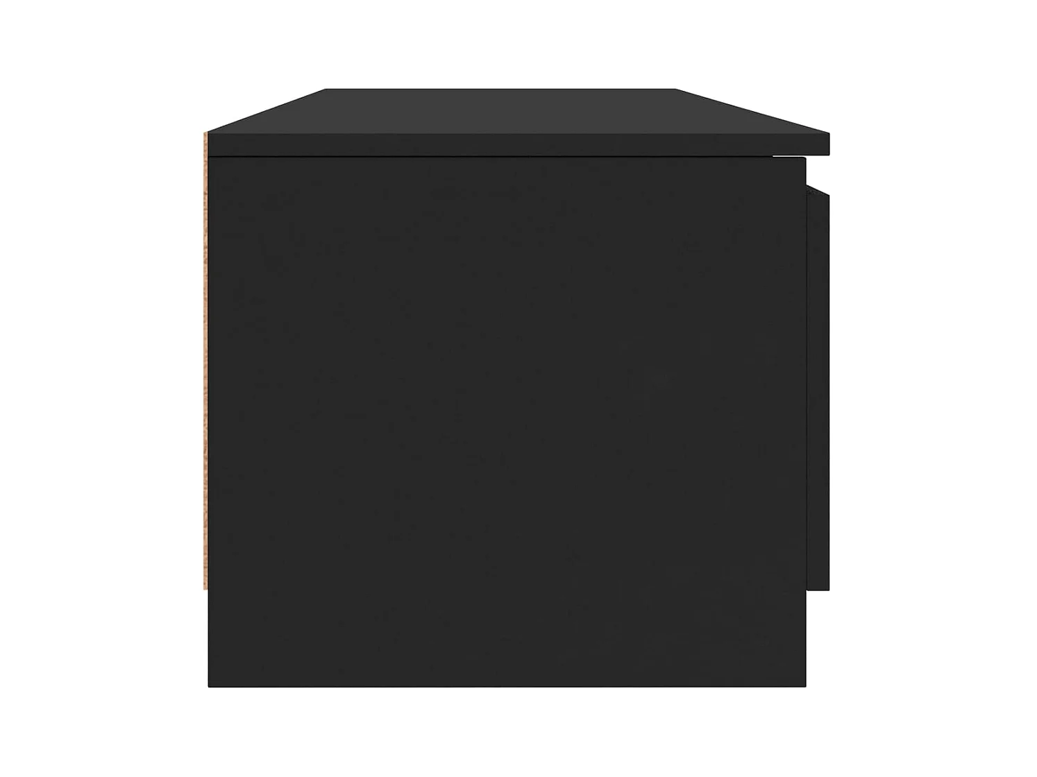 Kingman  Meuble TV Noir 140x40x35,5 cm Bois d'ingénierie