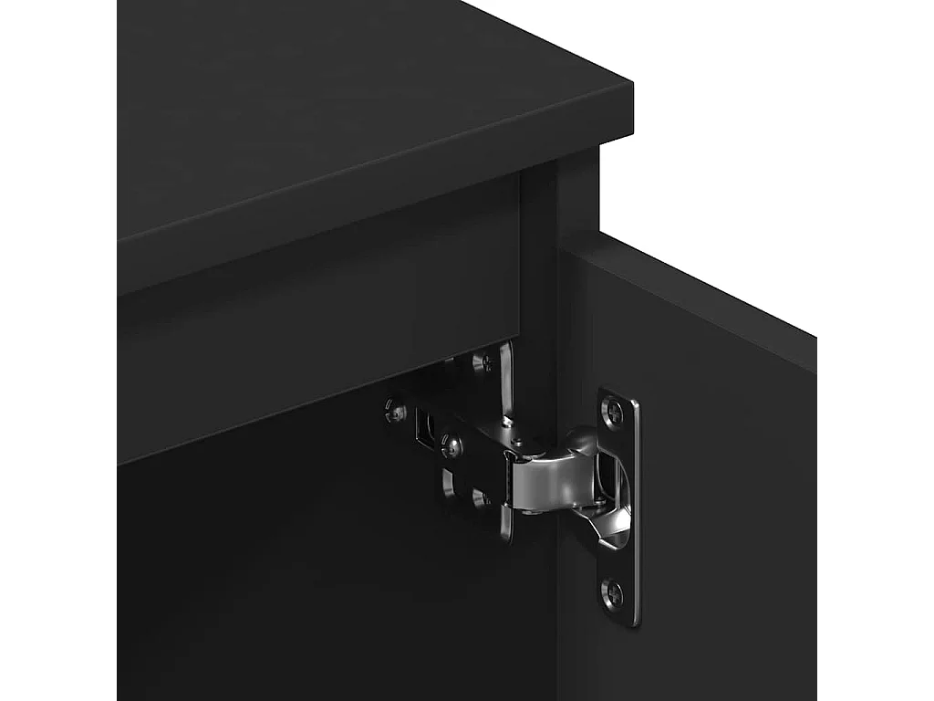 Kingman  Meuble TV Noir 140x40x35,5 cm Bois d'ingénierie