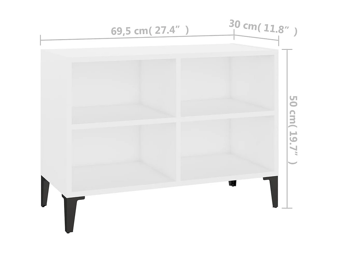 Eadestown  Meuble TV avec pieds en métal Blanc 69,5x30x50 cm