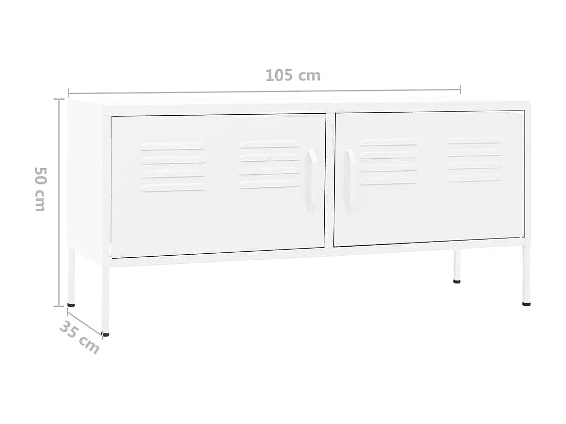 Drøbak  Tv-meubel 105x35x50 cm staal wit