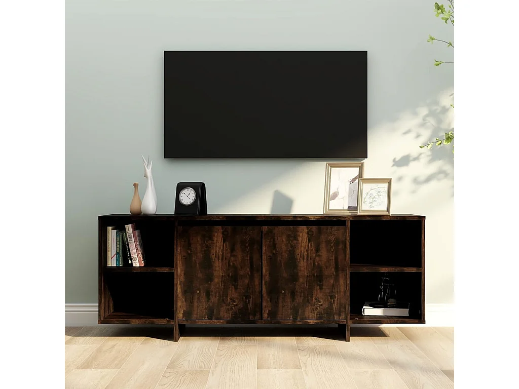 Isolde  Tv-meubel 130x35x50 cm bewerkt hout gerookt eikenkleurig