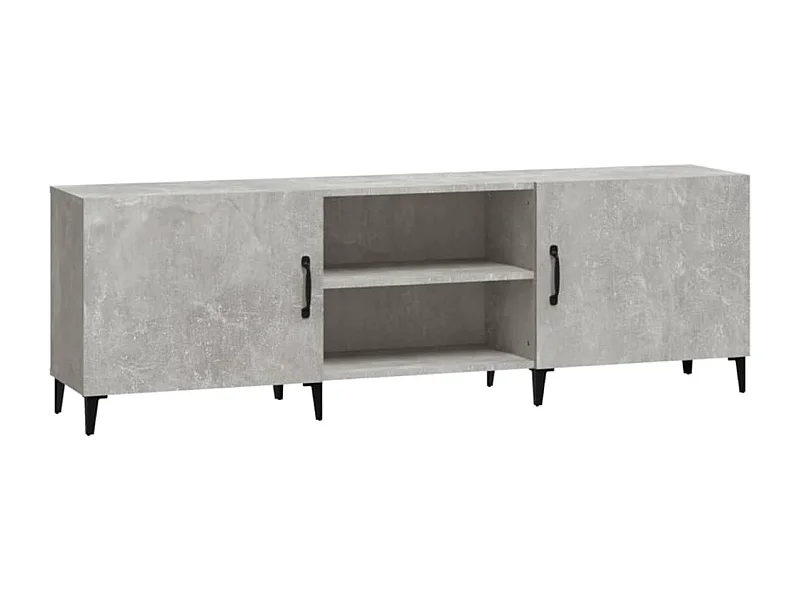 Aglish  Meuble TV gris béton 150x30x50 cm bois d'ingénierie