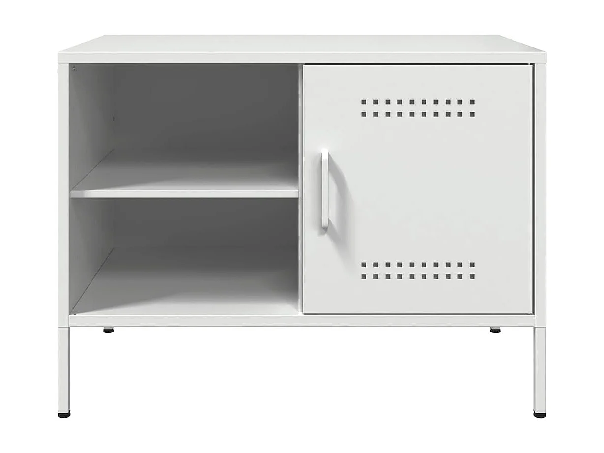 Neris  Meuble TV blanc 68x39x50,5 cm acier